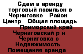 Сдам в аренду торговый павильон в Черниговке › Район ­ Центр › Общая площадь ­ 30 - Приморский край, Черниговский р-н, Черниговка с. Недвижимость » Помещения аренда   